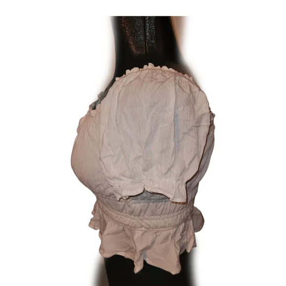 White Ruffled Women's Top - Picture 5 of 7